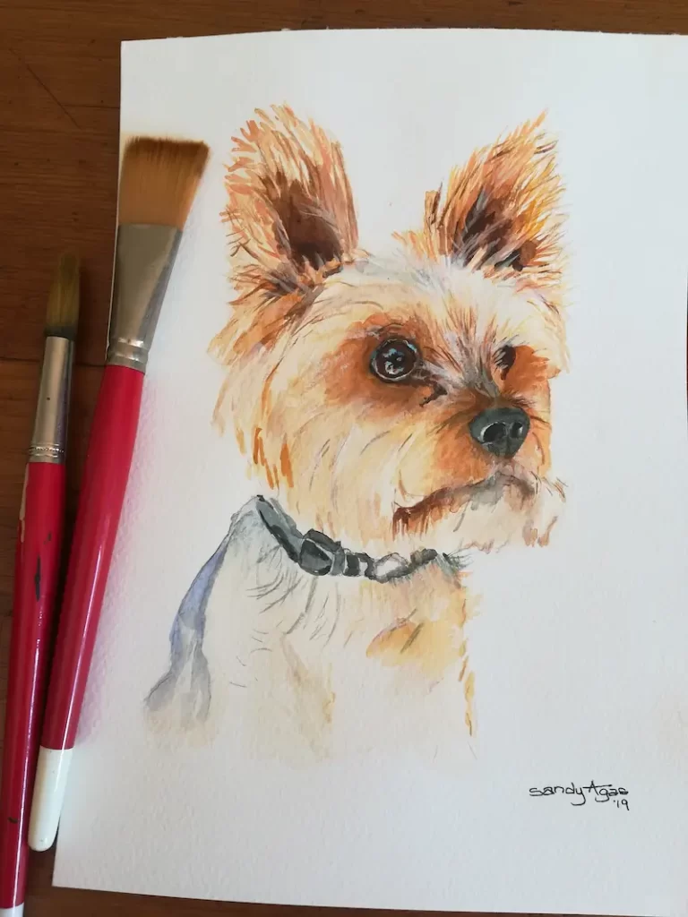 Dog pet portrait painting
