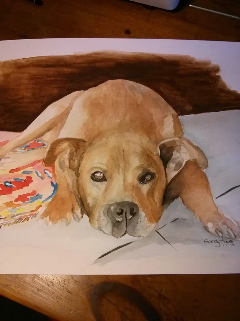 Dog pet portrait painting