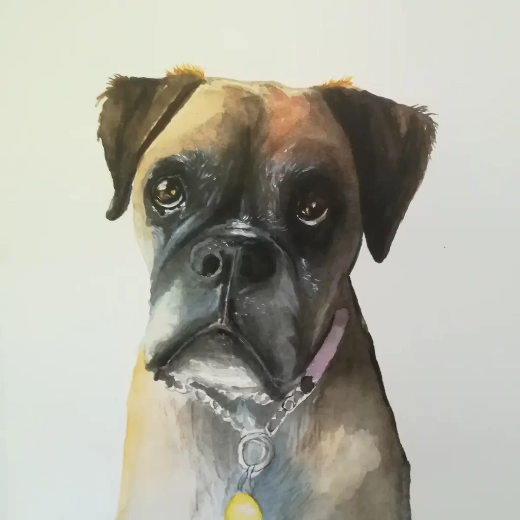 Dog pet portrait painting