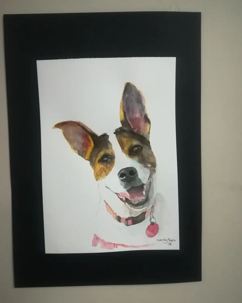 Dog pet portrait painting