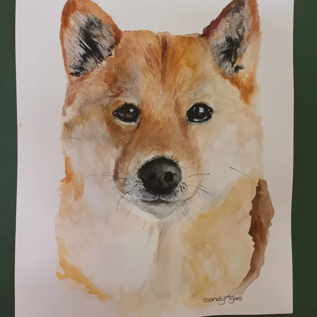 Dog pet portrait painting