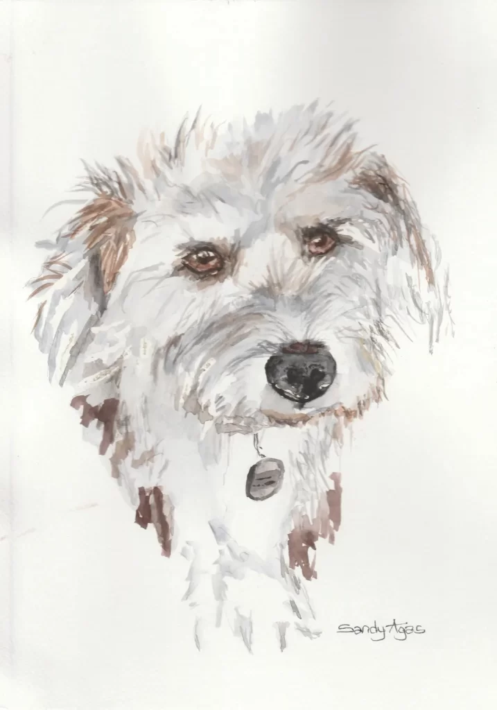 Dog pet portrait painting